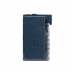 Black rectangular device with a brand logo on a white background
