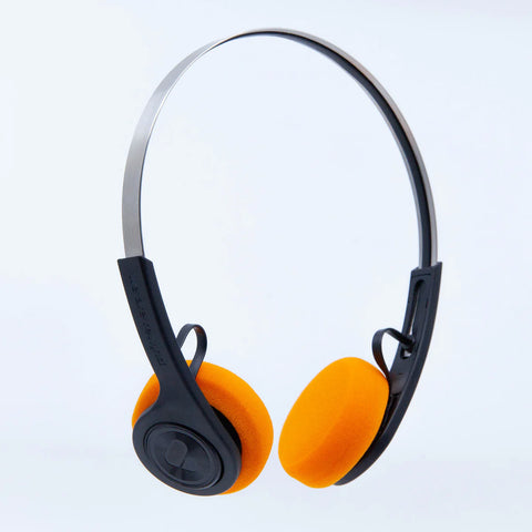 EQ-001 wireless headphones with orange cushion