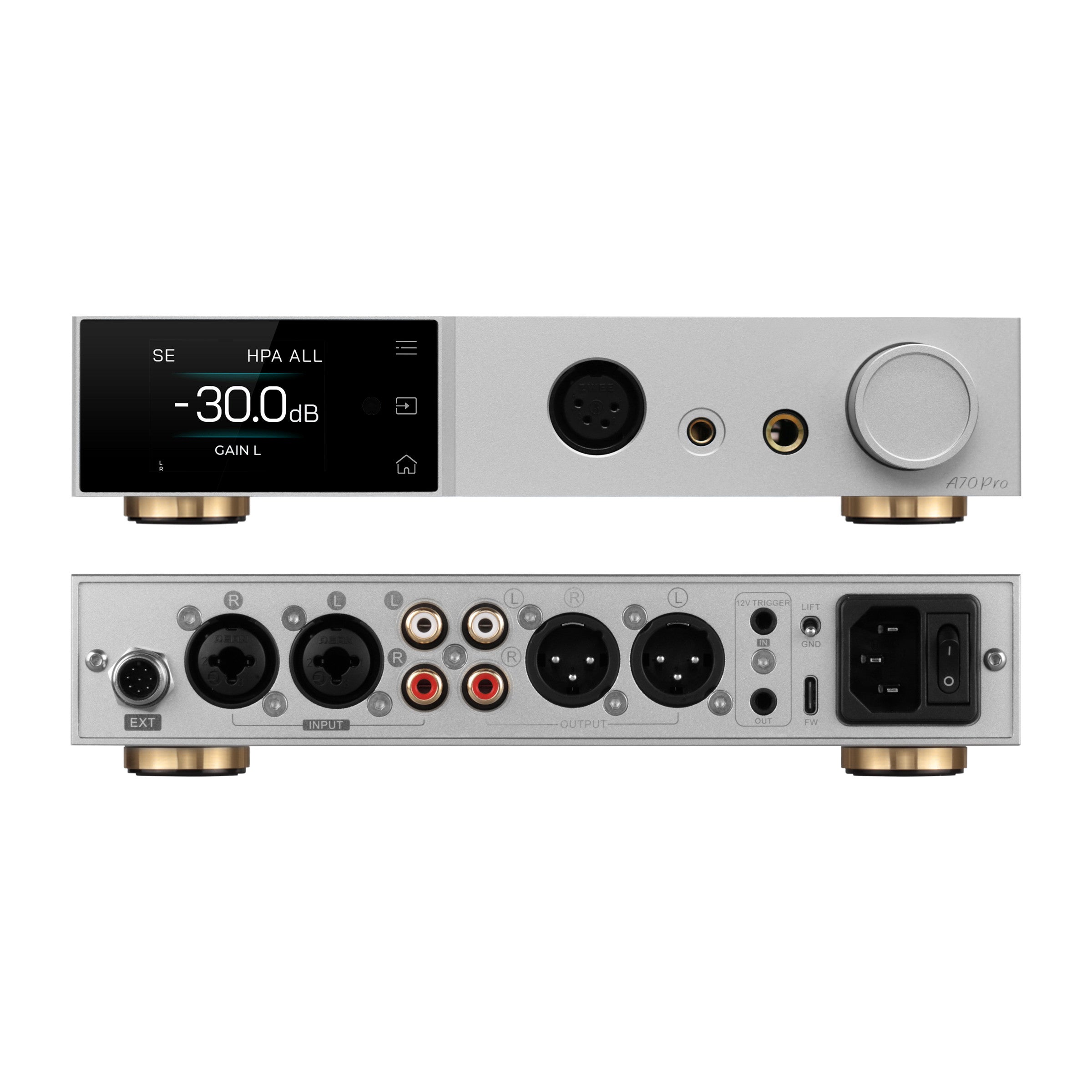 Topping A70 Pro Fully balanced Headphone Amplifier Back View