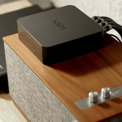 WiiM Pro Plus Hi Res HiFi Streamer / DAC on hifi speaker